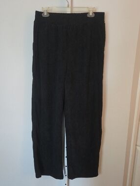 NWT Halara Black Corduroy Wide Leg Pants High Waisted L Regular